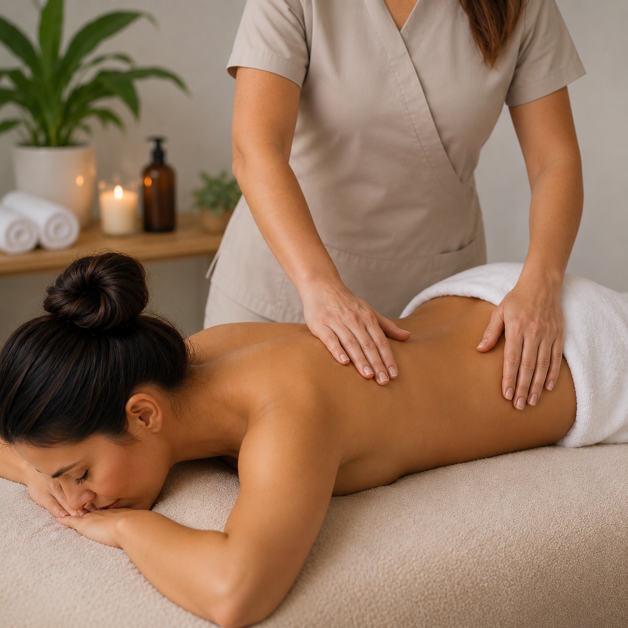 Lymphatic drainage massage session for post-BBL recovery